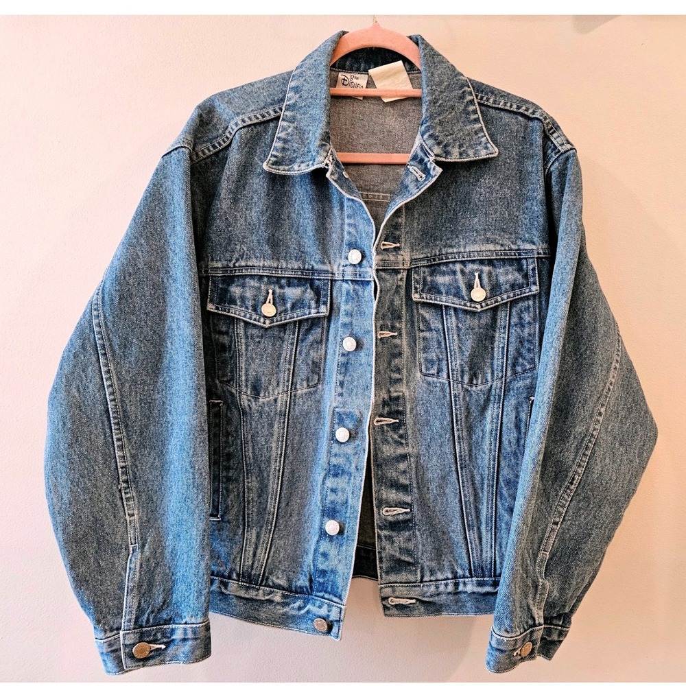 Vintage Disney Store Seven Dwarfs Embroidered Denim Jacket Blue Wash Medium